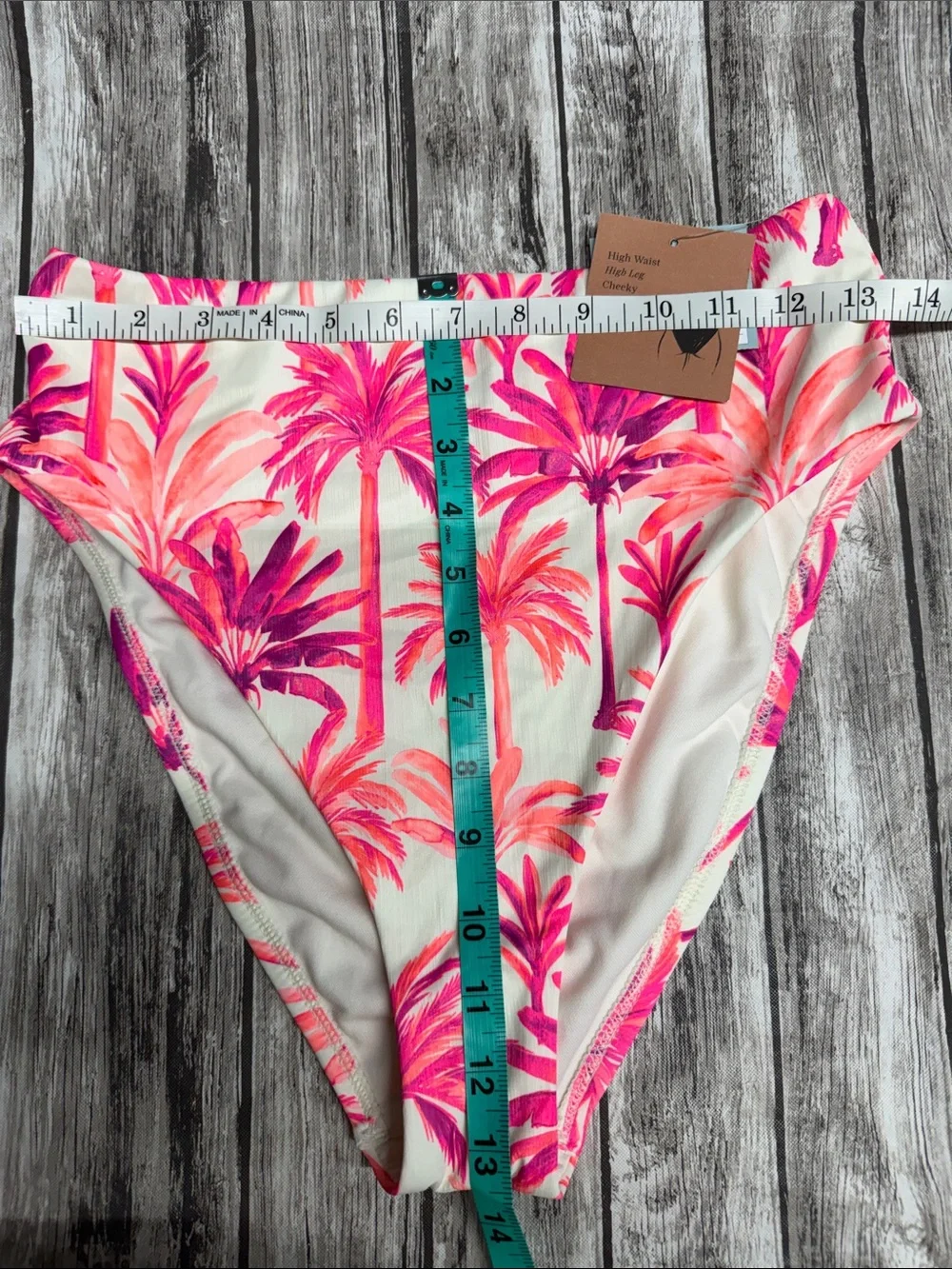 Women’s Swim Bikini Bottoms - Pink Palm Print